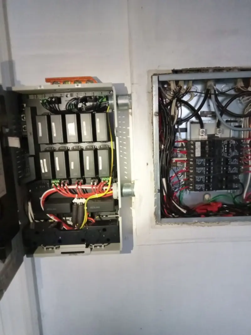 Electrical panel upgrade completed for Security Camera Wiring in Greenwood